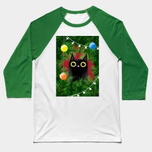 Christmas Cat Baseball T-Shirt